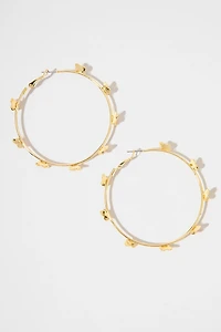 Julie Butterfly Station Golden Hoop Earrings