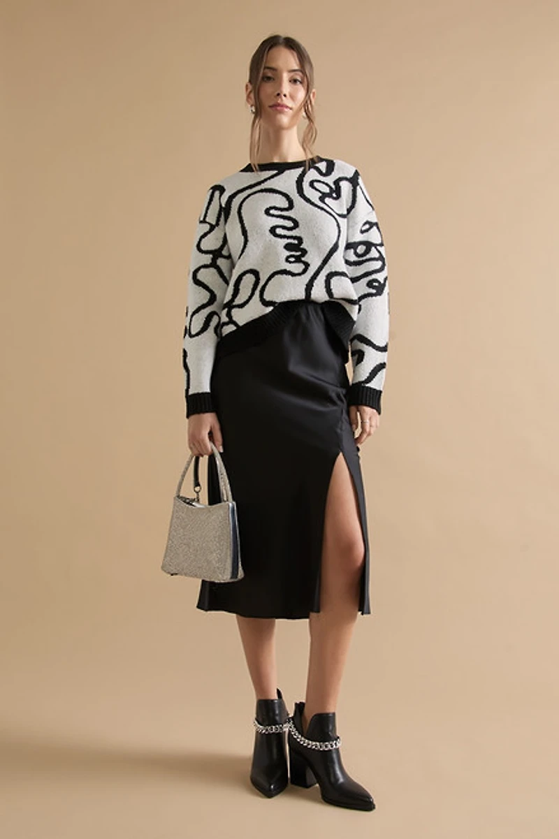 Marsha Graffiti Pattern Crewneck Pullover