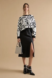 Marsha Graffiti Pattern Crewneck Pullover