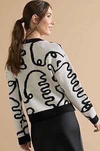 Marsha Graffiti Pattern Crewneck Pullover