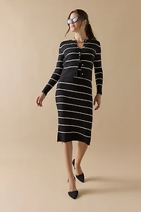 Nella Stripped Button Down Cardigan Top