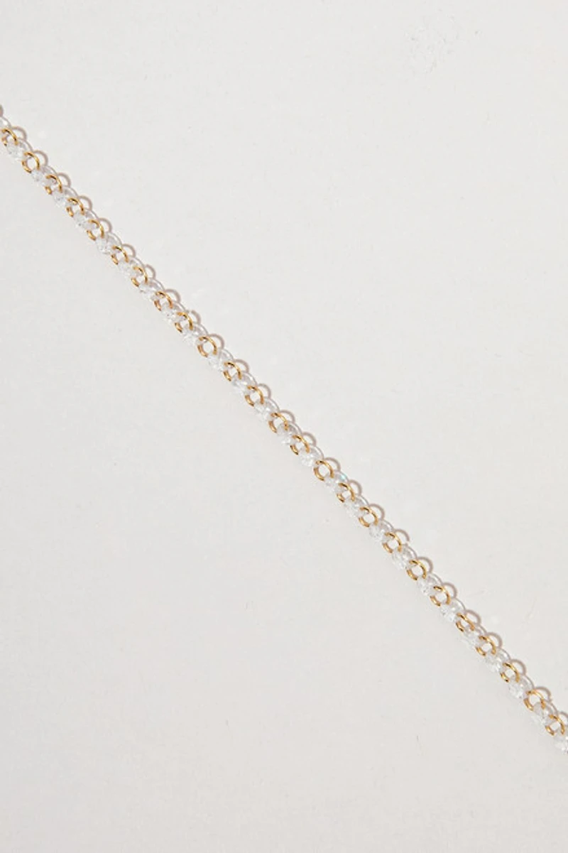 Sally Half Faceted Glass Gold Chain Necklace