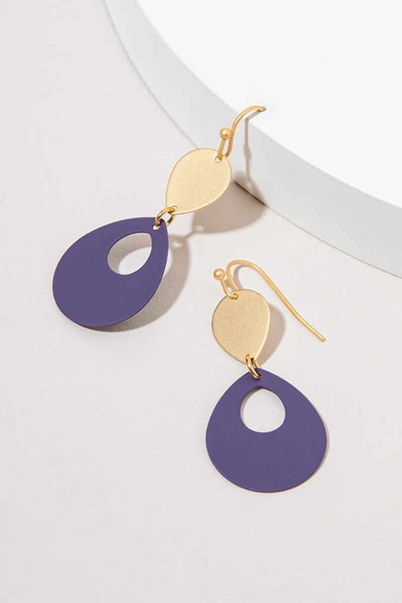 Polly Epoxy Paint Dented Drop Earrings