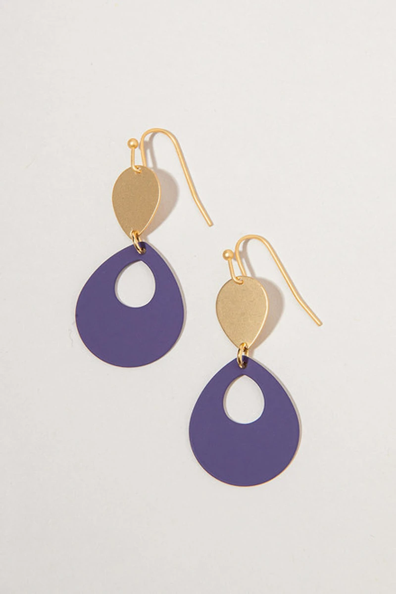 Polly Epoxy Paint Dented Drop Earrings