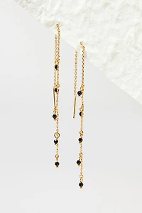 Tonya Dainty Beads On Gold Chain Drop Earrings