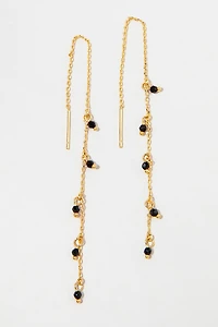 Tonya Dainty Beads On Gold Chain Drop Earrings