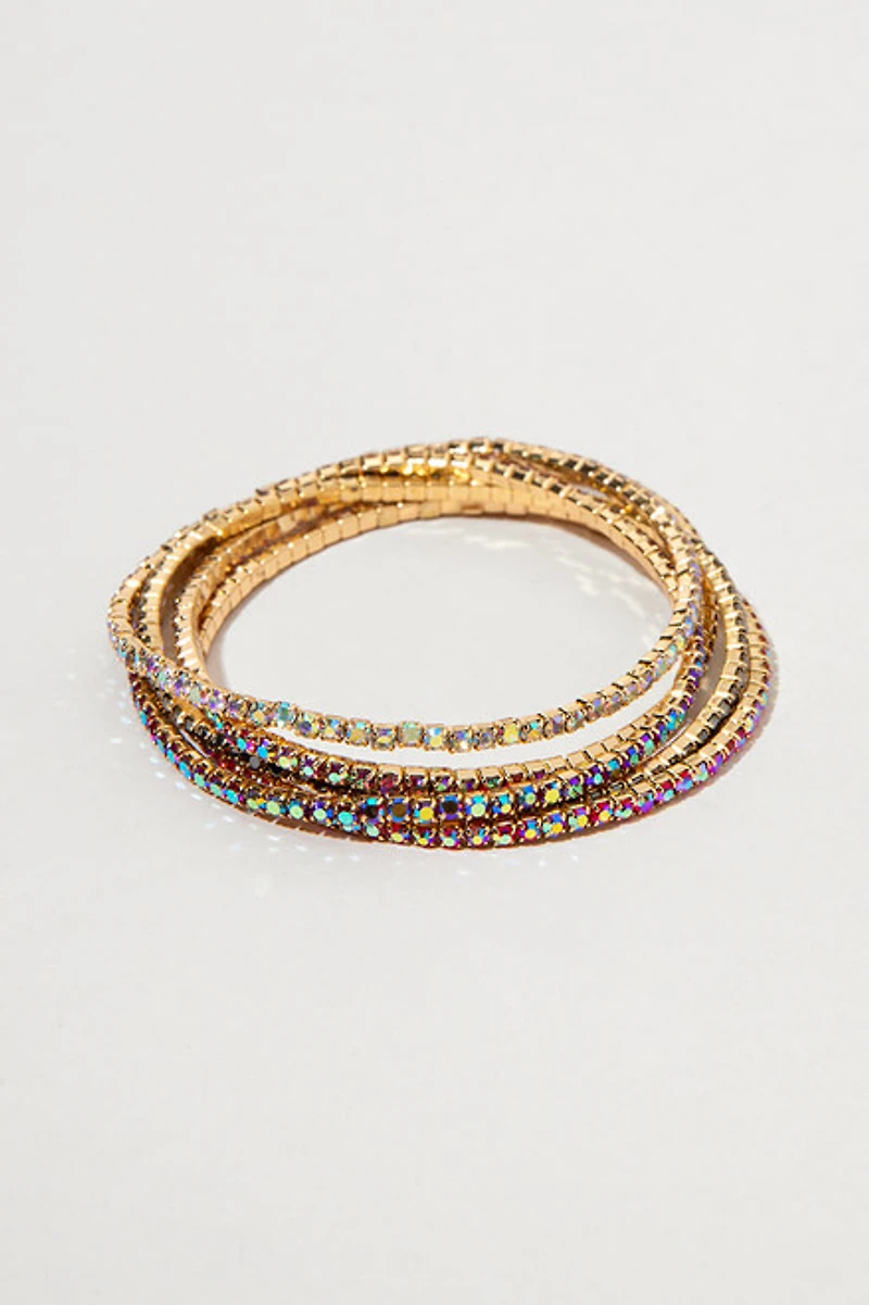 Catherine Iridescent Bead Cupchain Bracelet Set