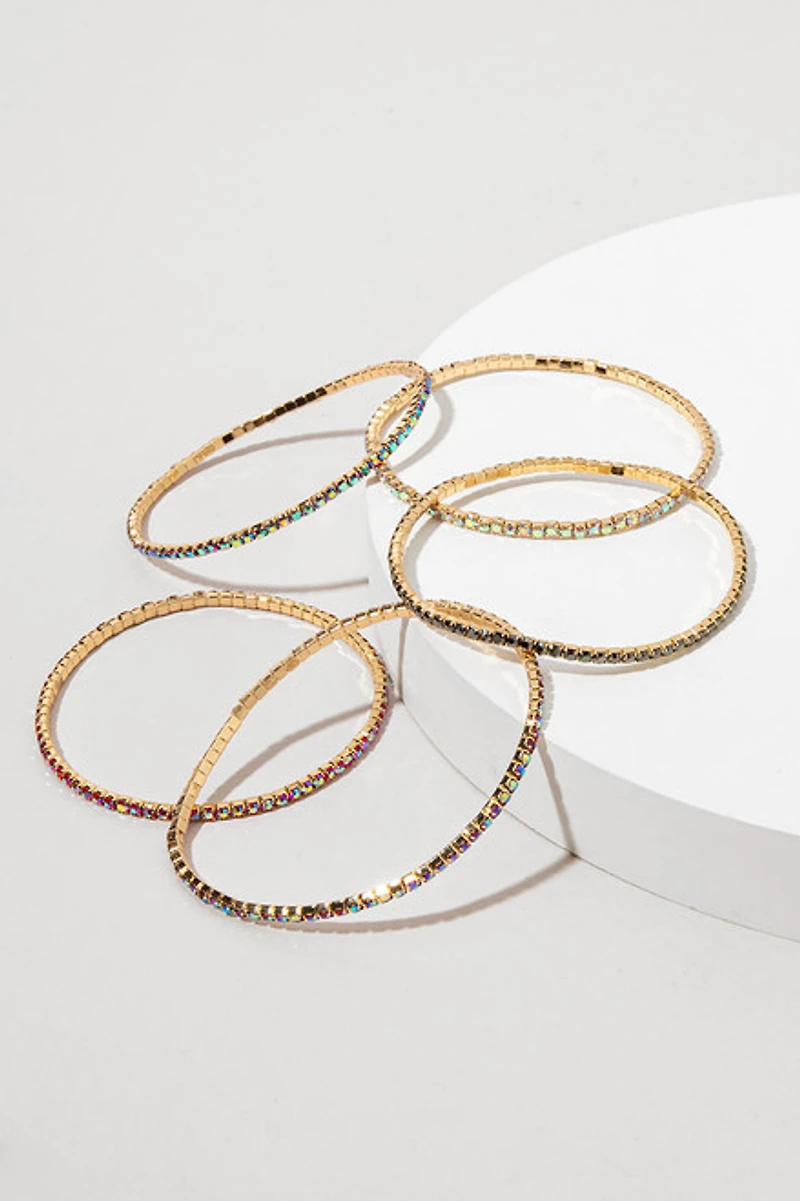 Catherine Iridescent Bead Cupchain Bracelet Set