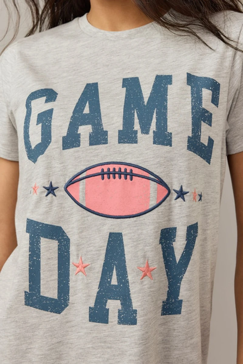 Game Day Football Graphic Crewneck Tee
