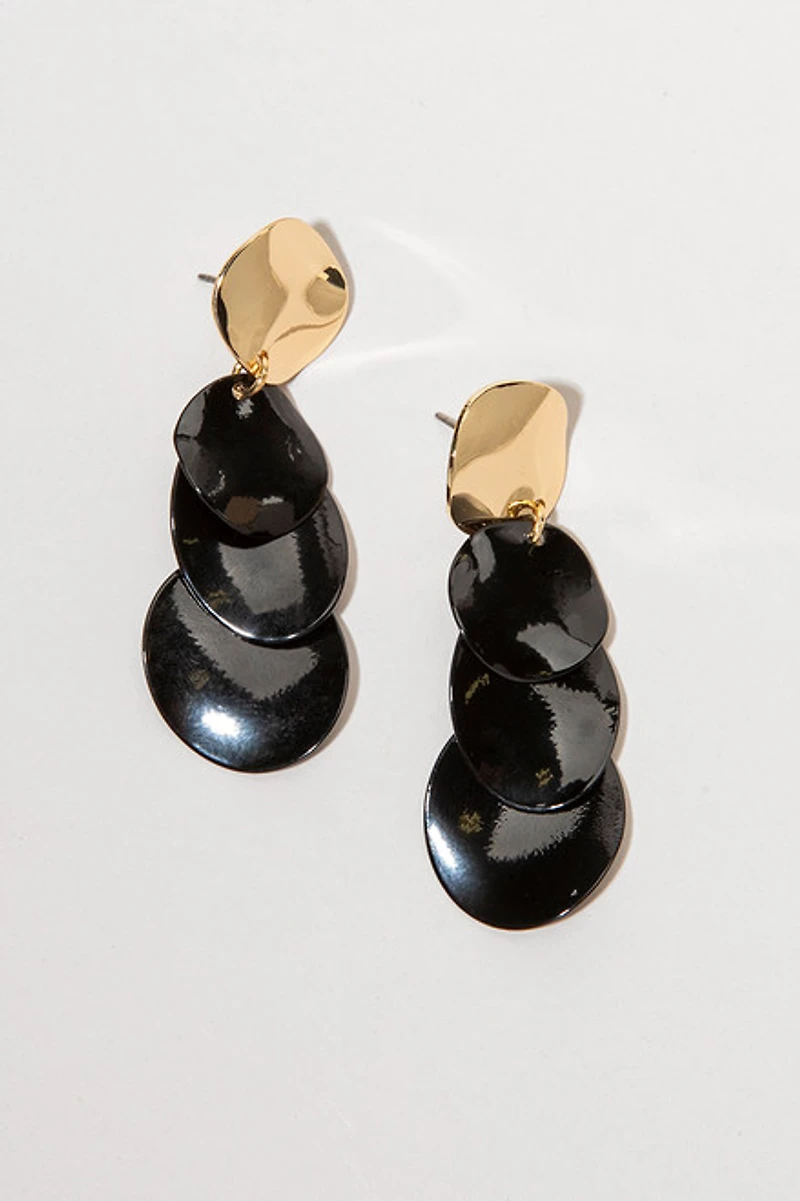 Jeannie Cascading Organic Circle Drop Earrings