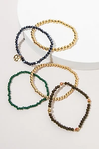 Edna Glass Coin Beaded Bracelet Set
