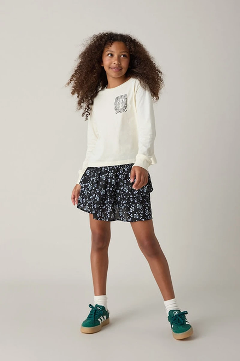 Hello Franki Angel Wing Long Sleeve Crop T for Girls