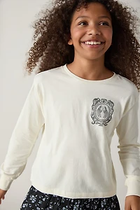 Hello Franki Angel Wing Long Sleeve Crop T for Girls
