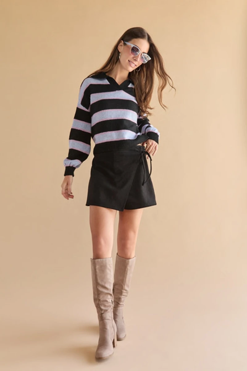 Mary Collared Striped Pullover