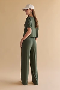 Julia Wide Leg And Short Sleeve Lounge Set