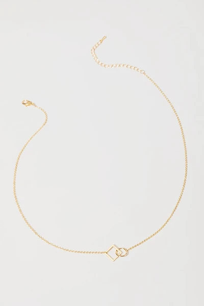 Rosetta Geometric Outline Pendant Necklace
