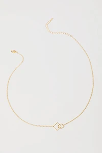 Rosetta Geometric Outline Pendant Necklace