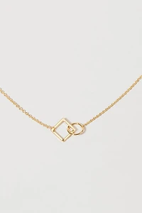Rosetta Geometric Outline Pendant Necklace