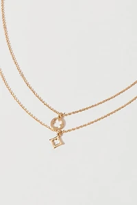 Adrienne Double Crystal Clover Pendant Necklace