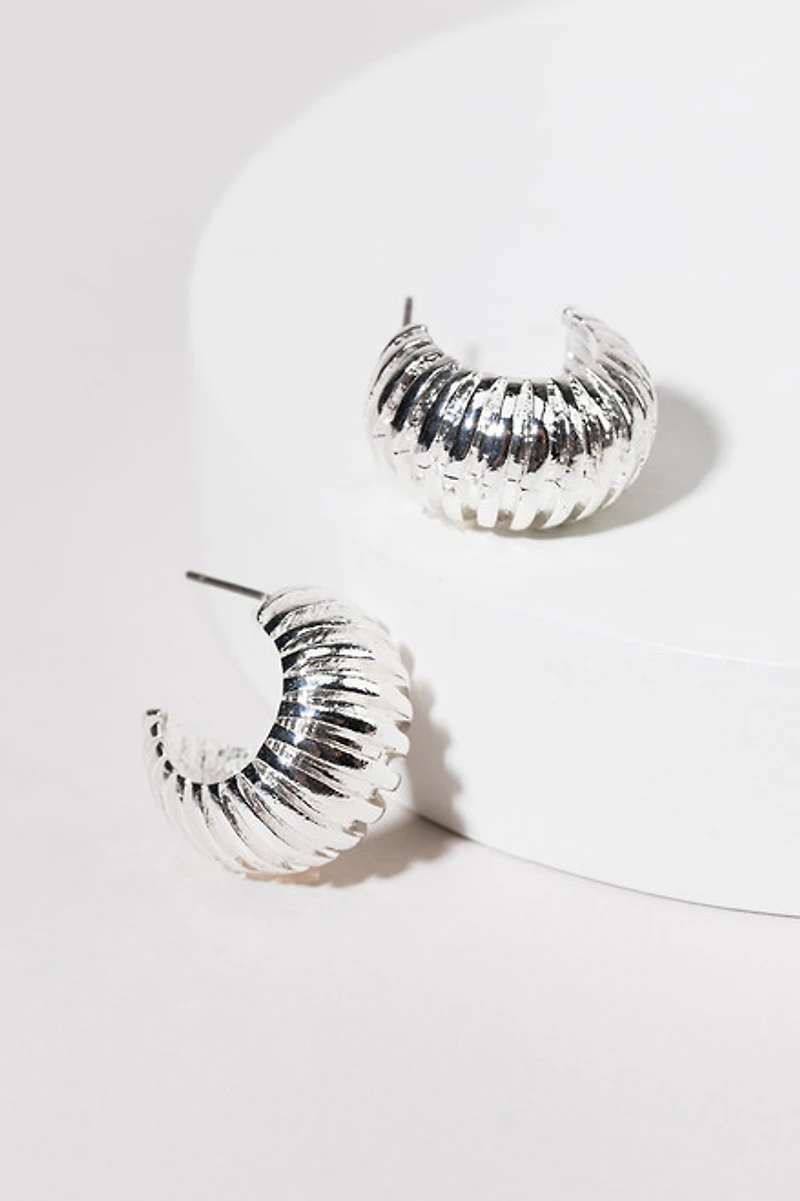 Megan Accordion Small Hoop Earrings