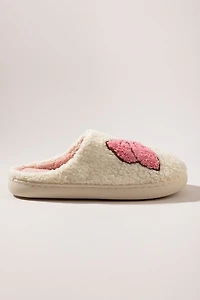 Stella Bow Graphic Fuzzy Slipper