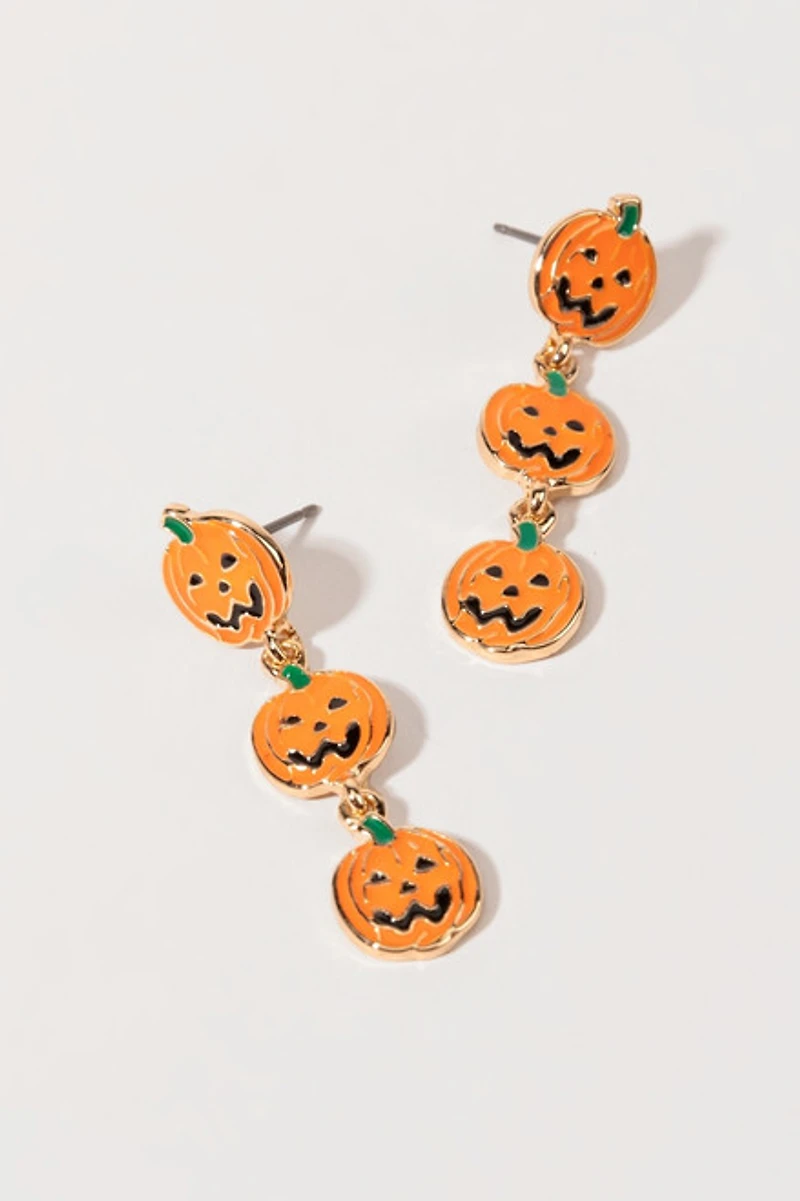 Patti Pumpkin Linear Drop Earrings