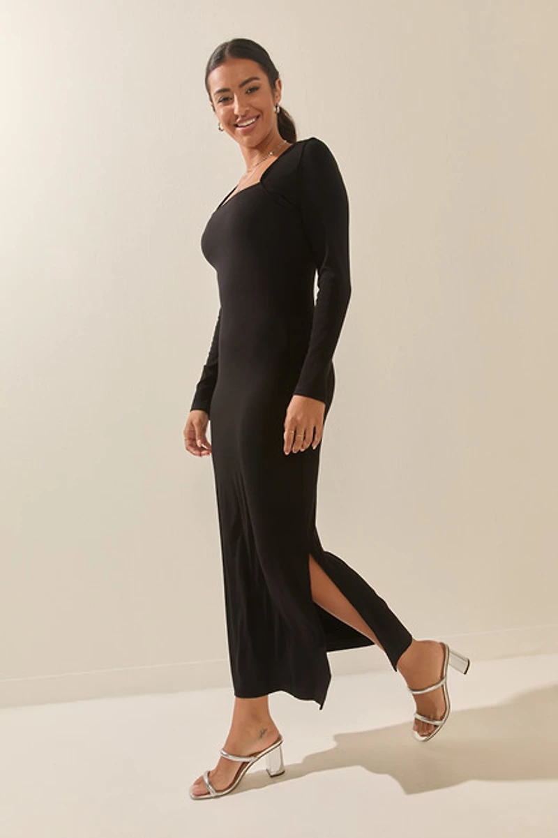 Leslie Faux Shrug Knitted Maxi Dress