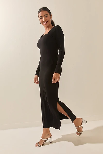 Leslie Faux Shrug Knitted Maxi Dress