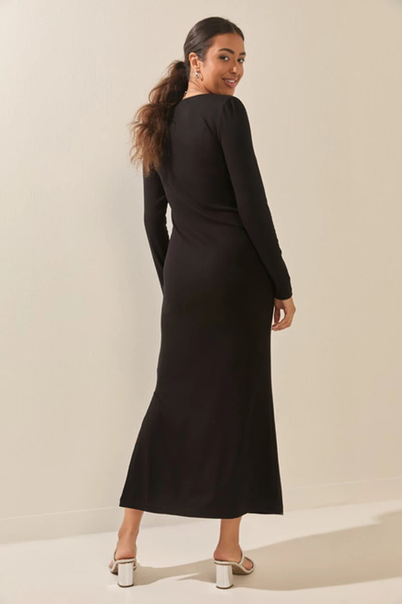 Leslie Faux Shrug Knitted Maxi Dress
