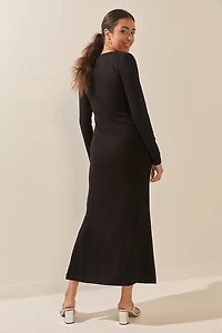 Leslie Faux Shrug Knitted Maxi Dress