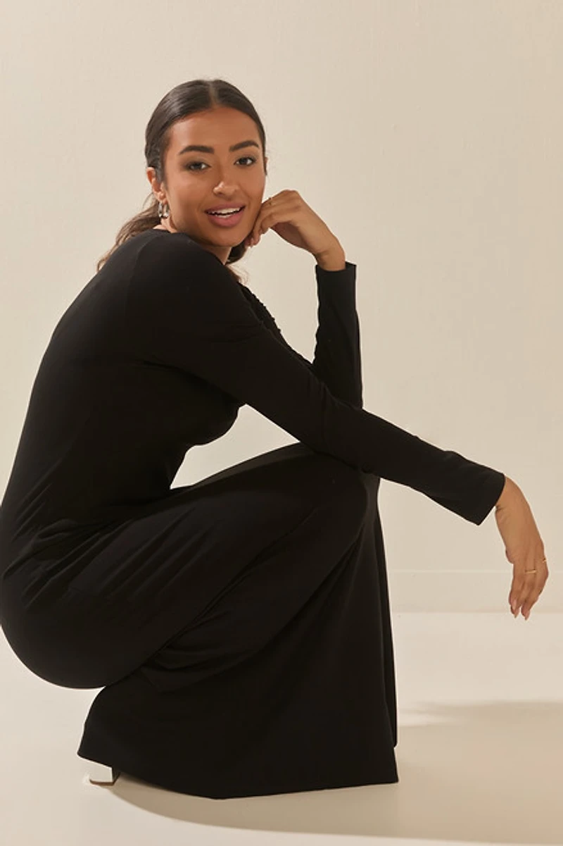 Leslie Faux Shrug Knitted Maxi Dress