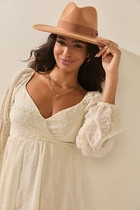 Josephine Embroidered Baby Doll Mini Dress