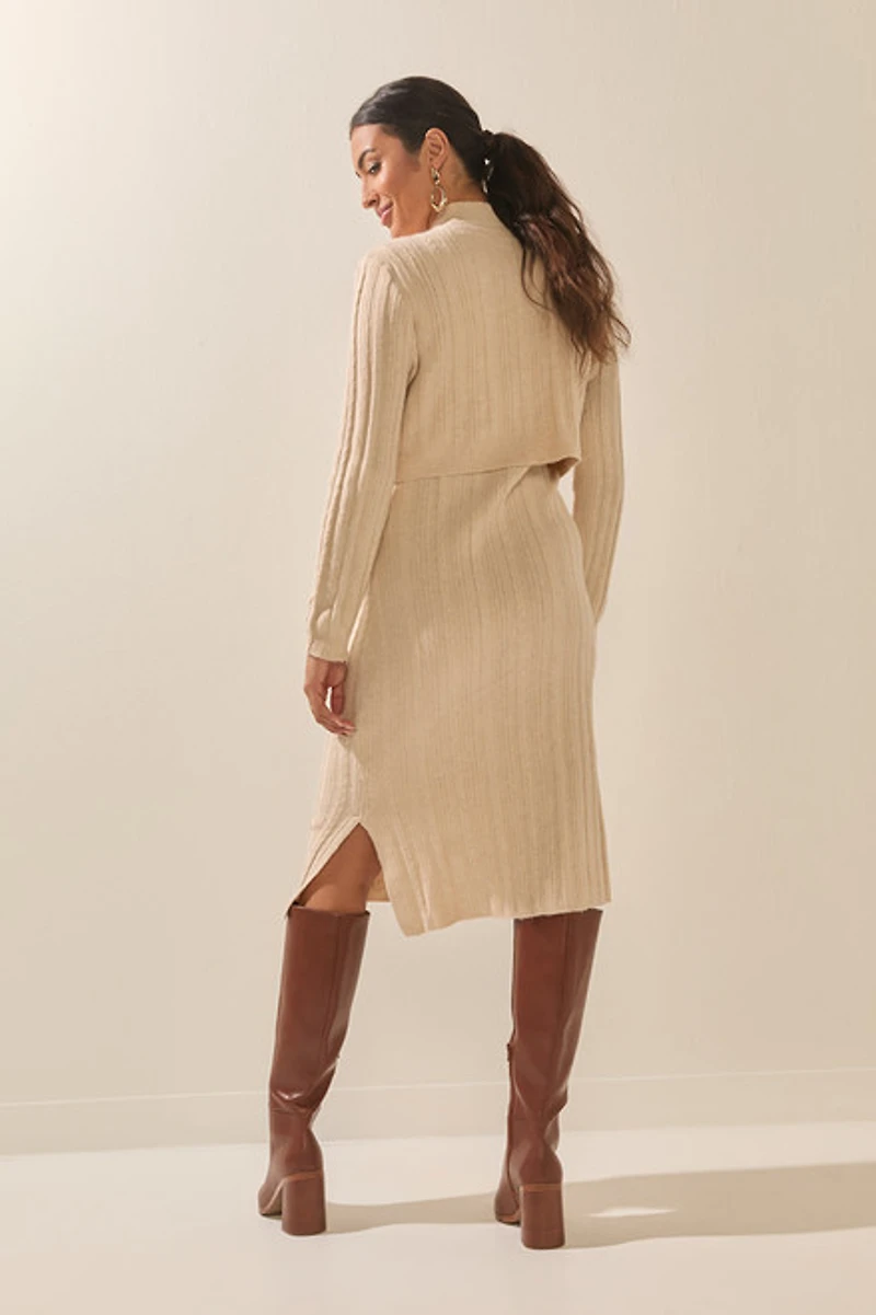 Candice Double Layer Midi Sweater Dress
