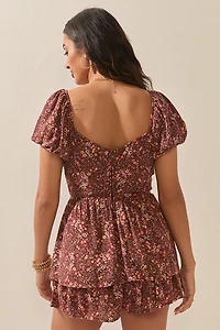 Kristie Floral Lace Up Romper