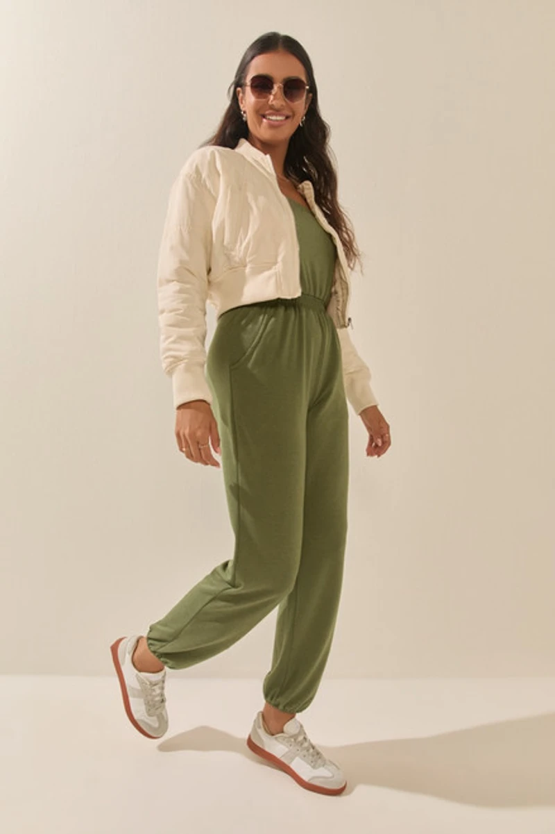 Tara Strapless Jogger Jumpsuit