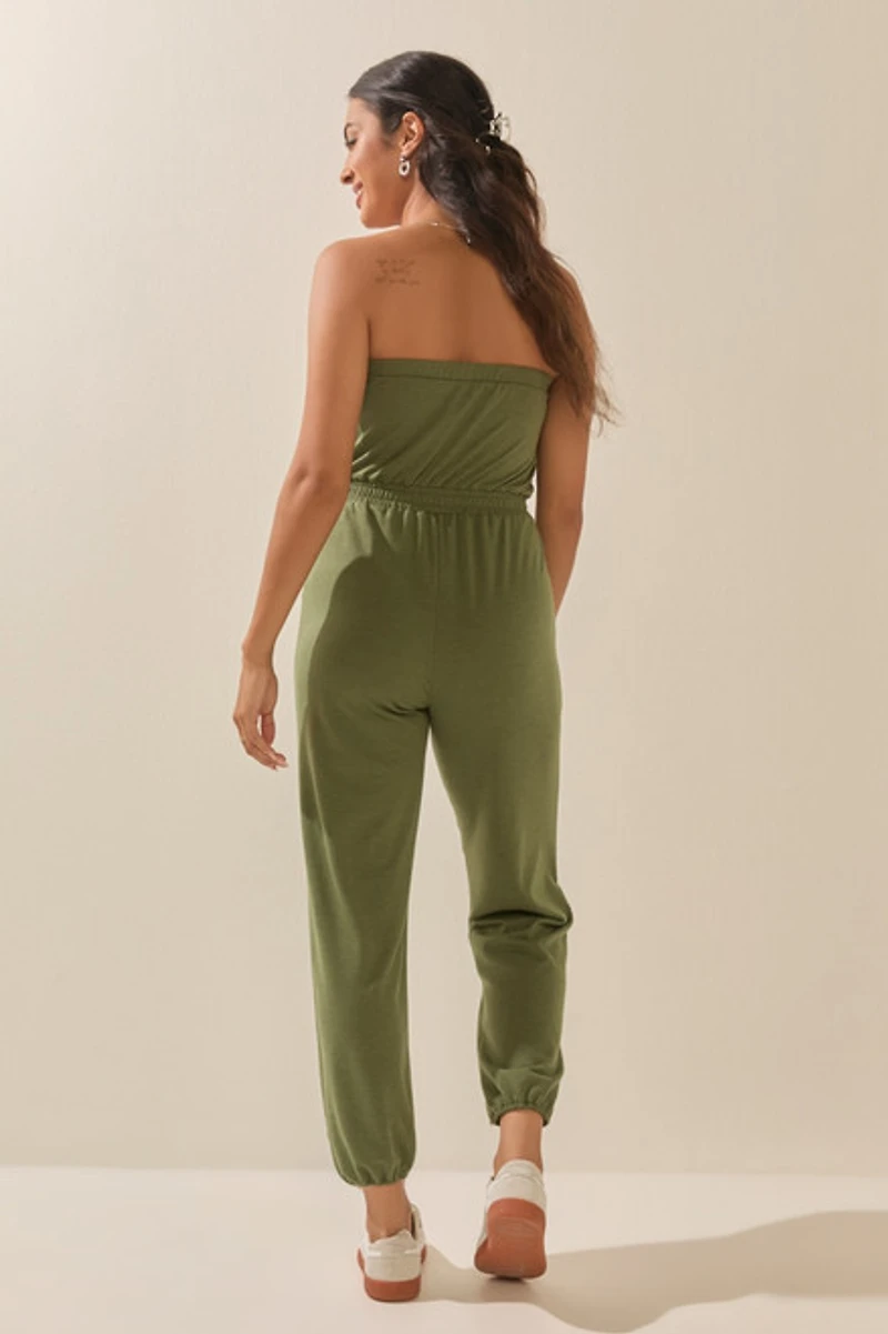 Tara Strapless Jogger Jumpsuit