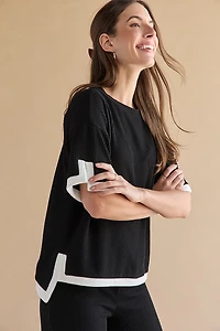 Claudia Rib Knit Contrast Hem Lounge Set