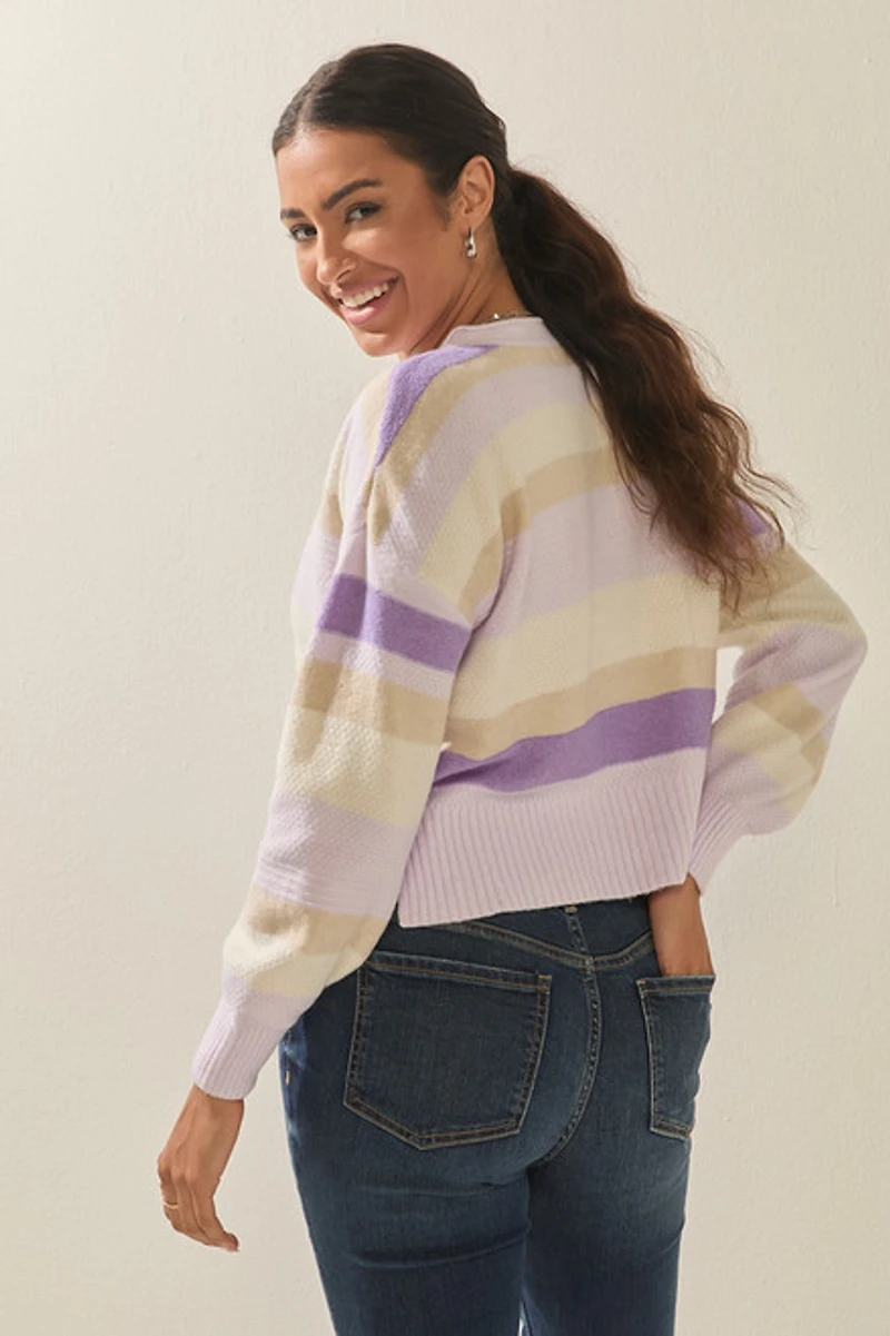 Rosemary Striped Henley Pullover