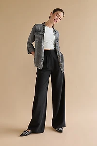 Sally Frayed Hem Tencel Button Down Shirt