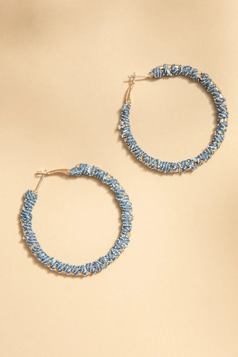 Diane Denim Rhyne Hoop Earrings