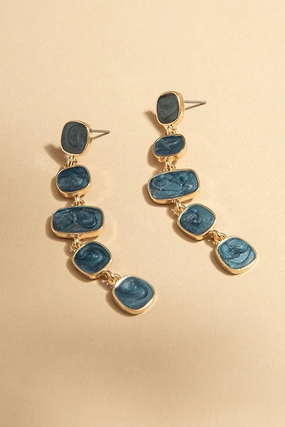 Kristie Enamel Geometric Linear Drop Earrings