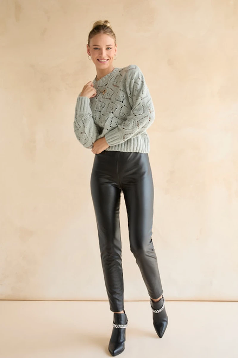 Maria Pointelle Crewneck Pullover