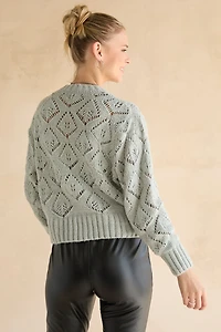 Maria Pointelle Crewneck Pullover