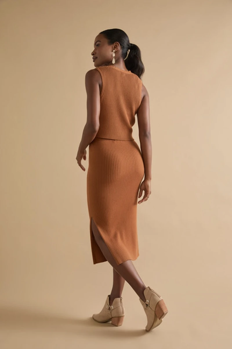 Marianne Ribbed Fitted Skirt