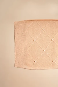 Marsha Cross Pattern Pearl Embellished Scarf