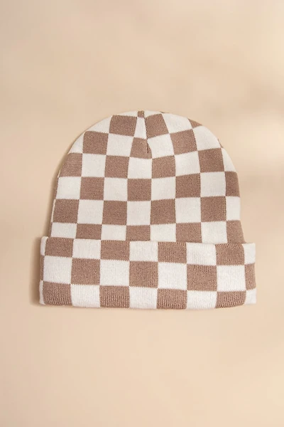 Kathy Two Tone Checkered Beanie