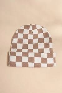 Kathy Two Tone Checkered Beanie