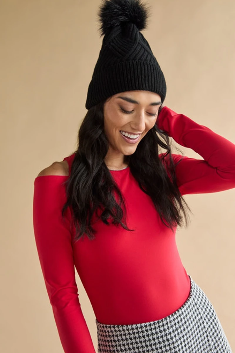 Rosalie Cuffed Pom Pom Beanie