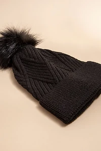 Rosalie Cuffed Pom Pom Beanie
