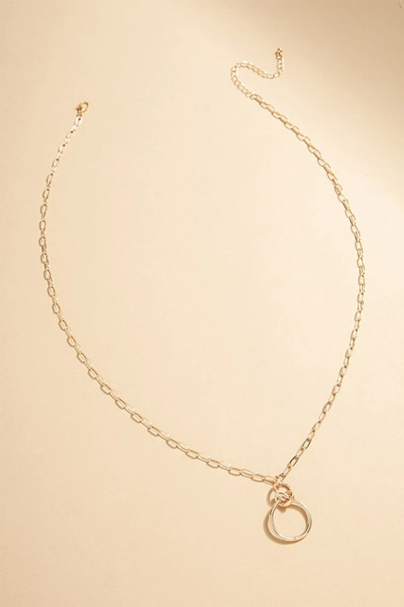 Adela Gold Chain Link Pendant Necklace